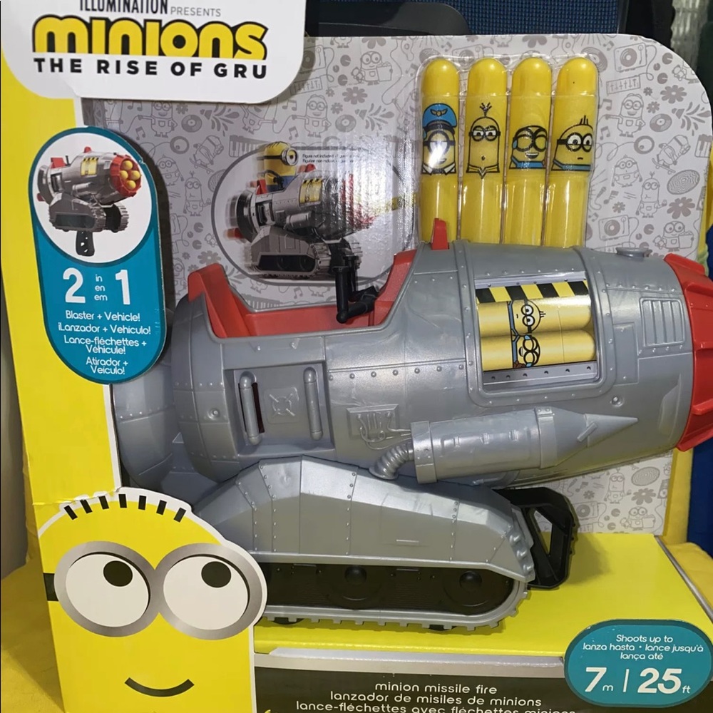 Mattel Minions The Rise of Gru Mini Missile Fire Blaster Dart Toy